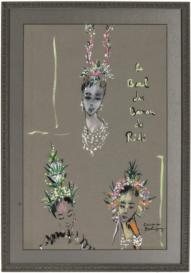 Yves Mathieu Saint Laurent(1936-2008) Le Bal du Baron de Rédé ou Le Bal des Têtes...