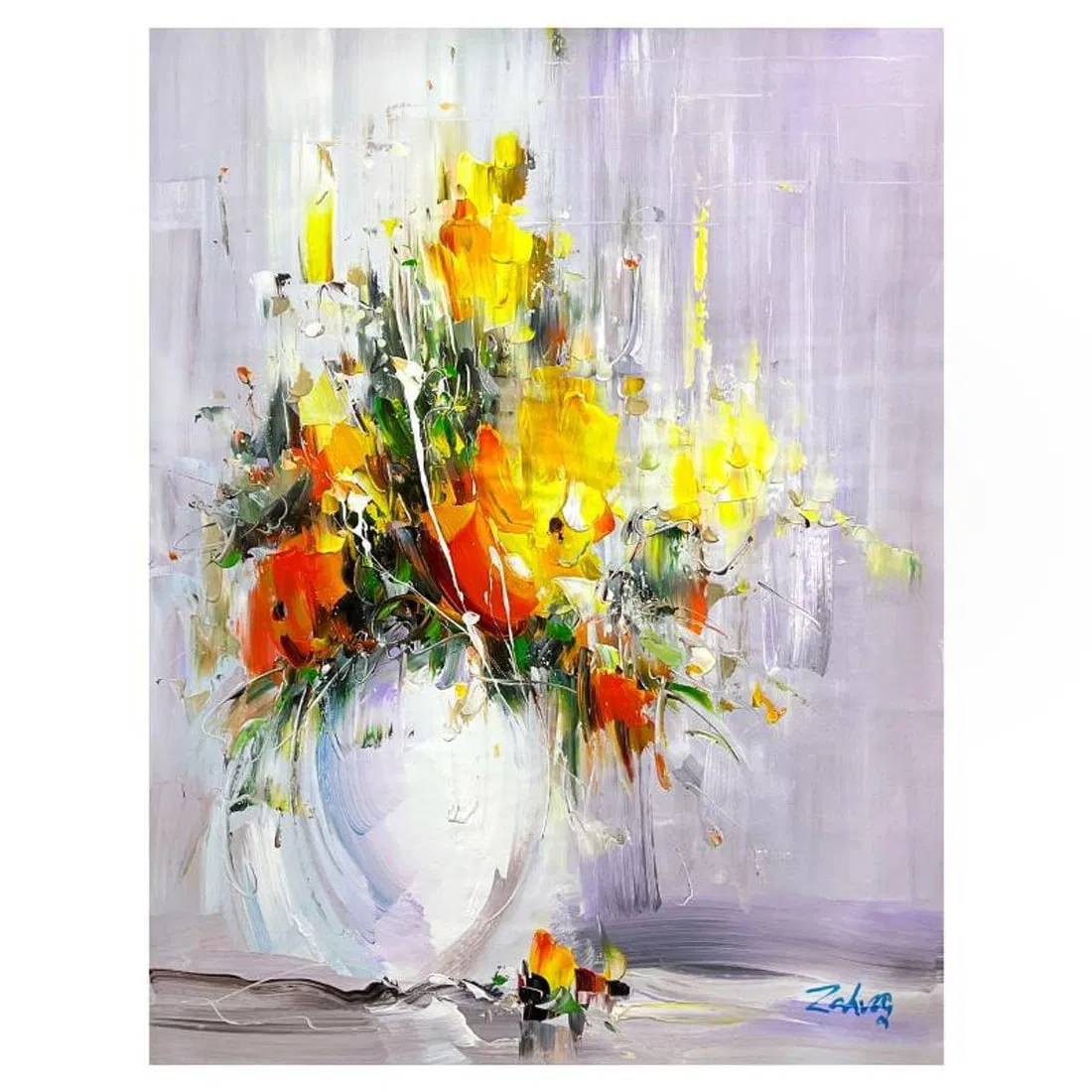 Zahra, Original Acrylic Painting on Canvas (42" x 32"), Hand Signed with Letter of Authenticity