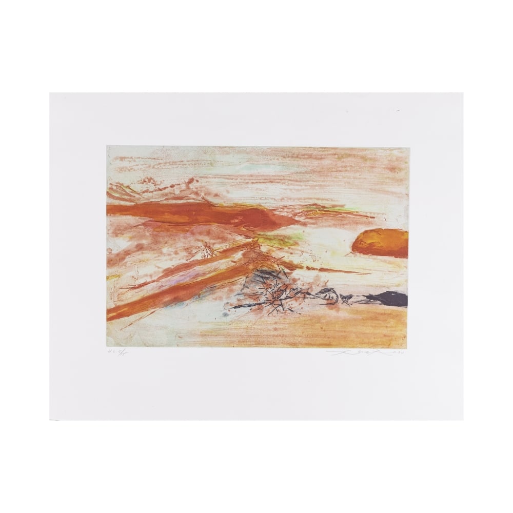 ZAO WOU KI (1920-2013) Sans titre, 1994 (Agerup, 379)Eau forte et aquatinte en couleurs sur BFK ...