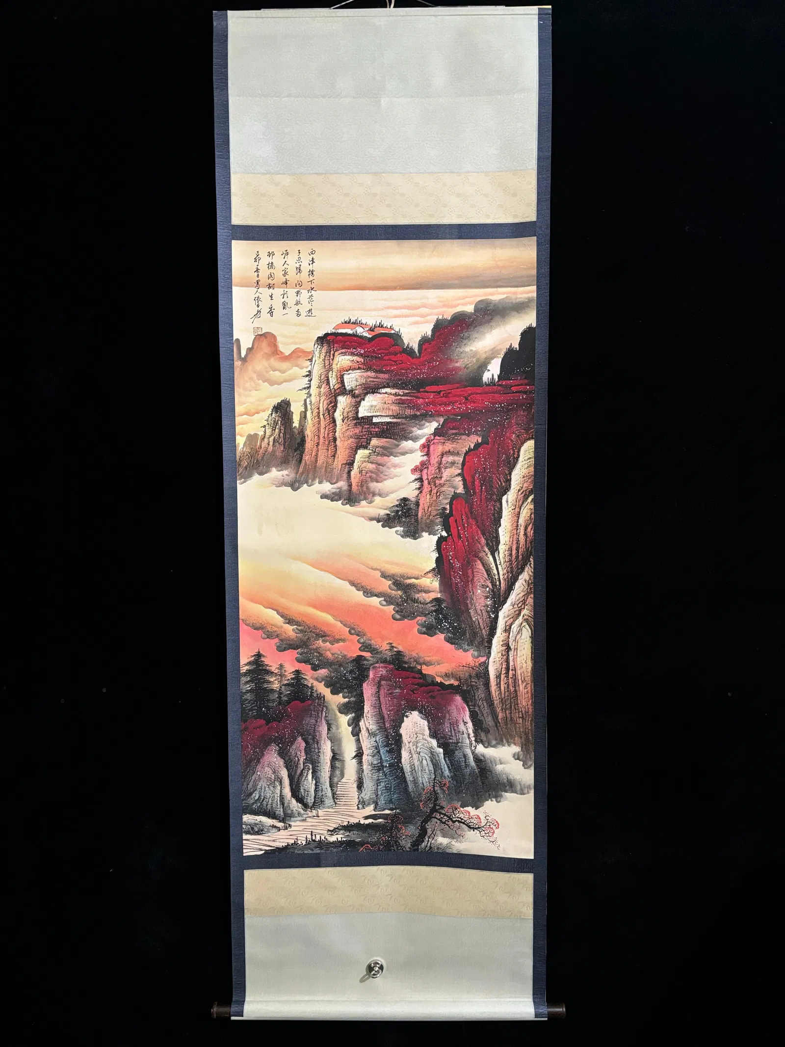 (Zhang Daqian's Landscape) Modern Four-Foot Hand-Painted Painting