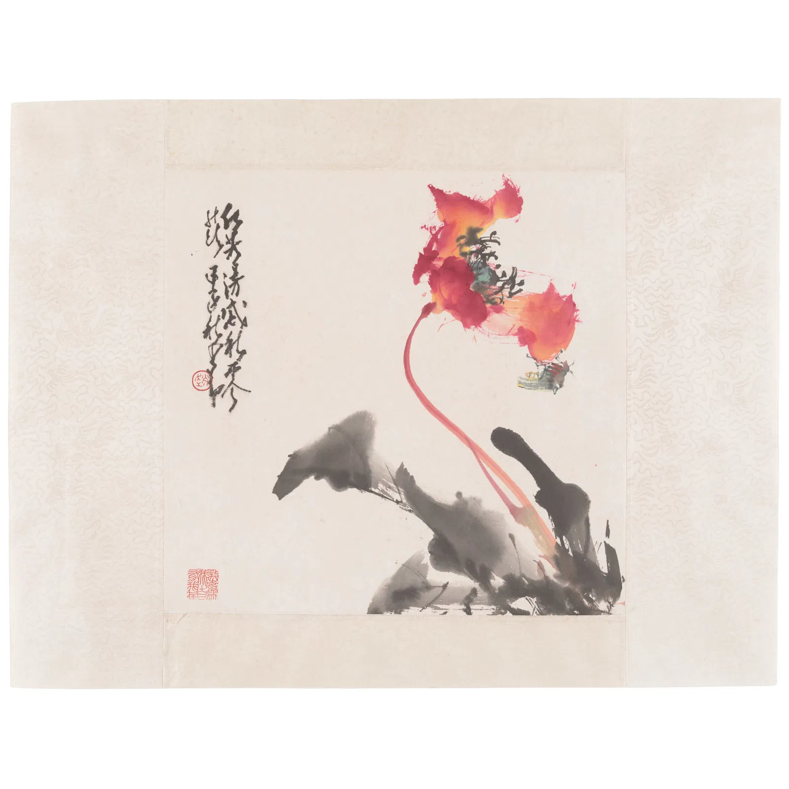 ZHAO SHAO'ANG (1905-1998) Red Flower, 1984