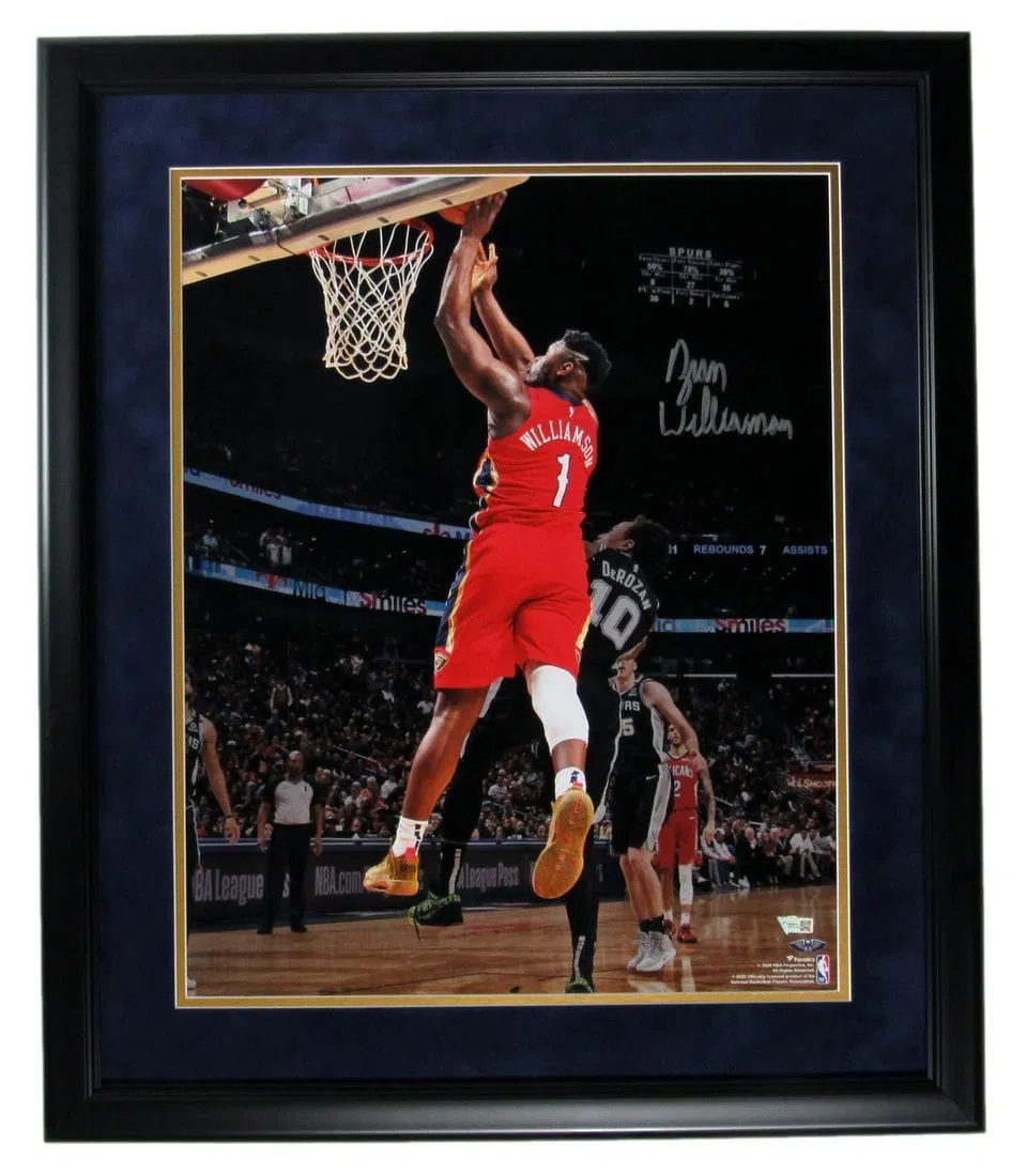 Zion Williamson Autographed 16x20 Framed Photo New Orleans Pelicans Fanatics Authenticated