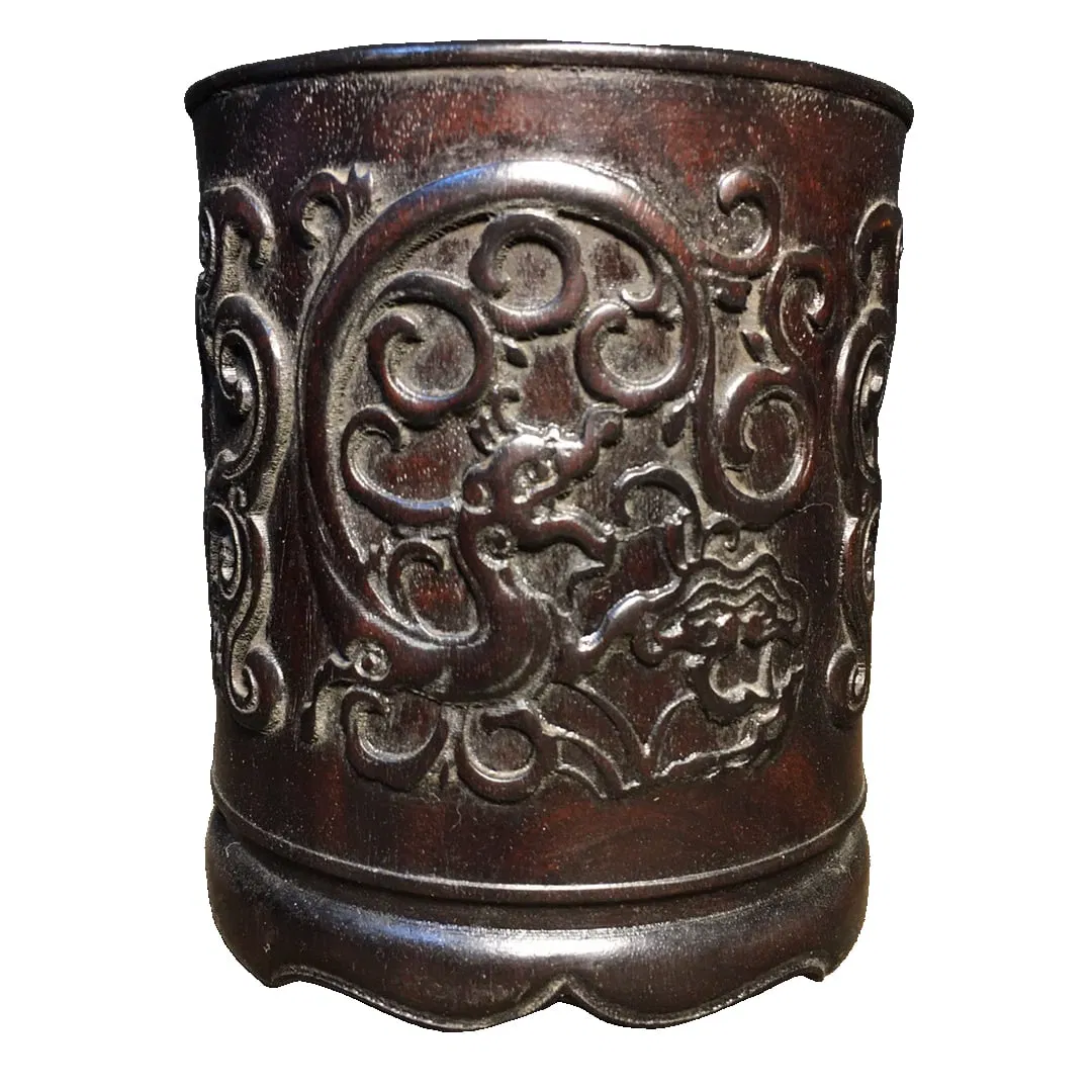 Zitan Carved Brush Pot